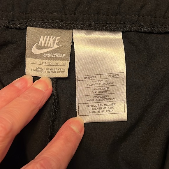 Nike shorts. Draw string, snap, & zipper, 13" length.  Black - Picture 5 of 5